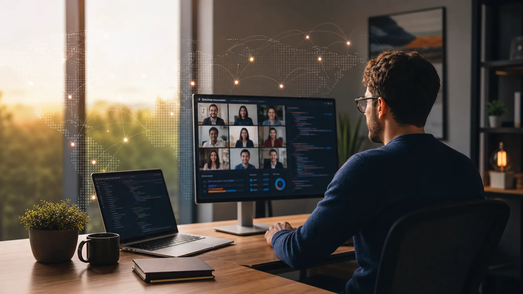 Remote software professional collaborating with a global team for the GitLab company review 2026
